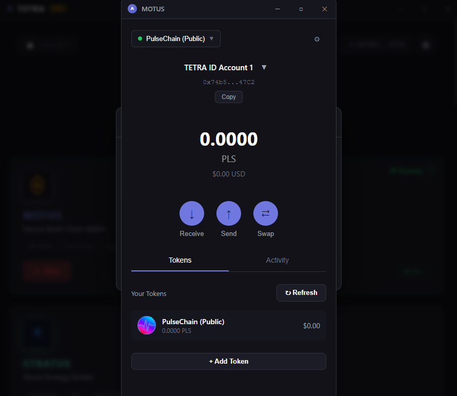 MOTUS interface preview