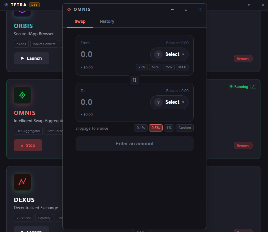 OMNIS interface preview