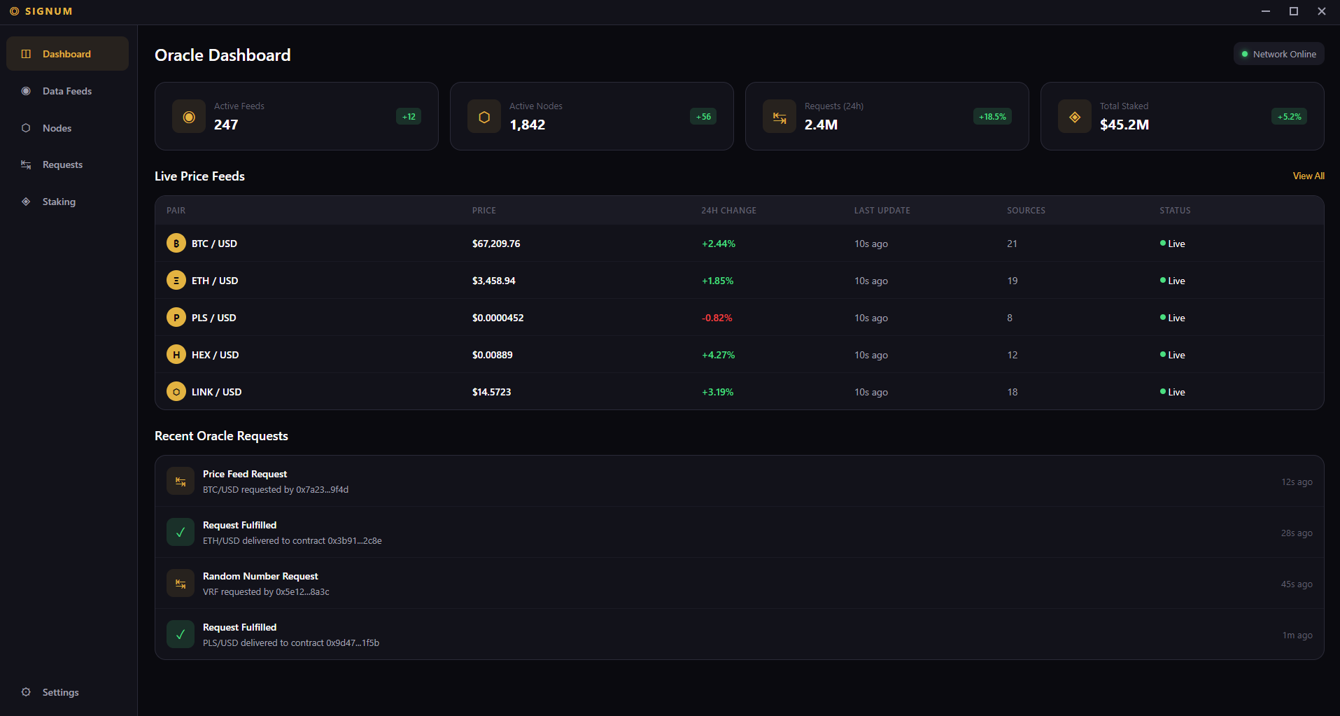 SIGNUM interface preview